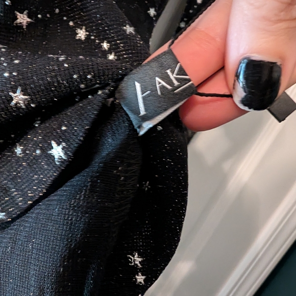 Black Mesh Starry Sheer Whimsigoth Style Top Perfect For Layering Or festivals - Picture 5 of 6